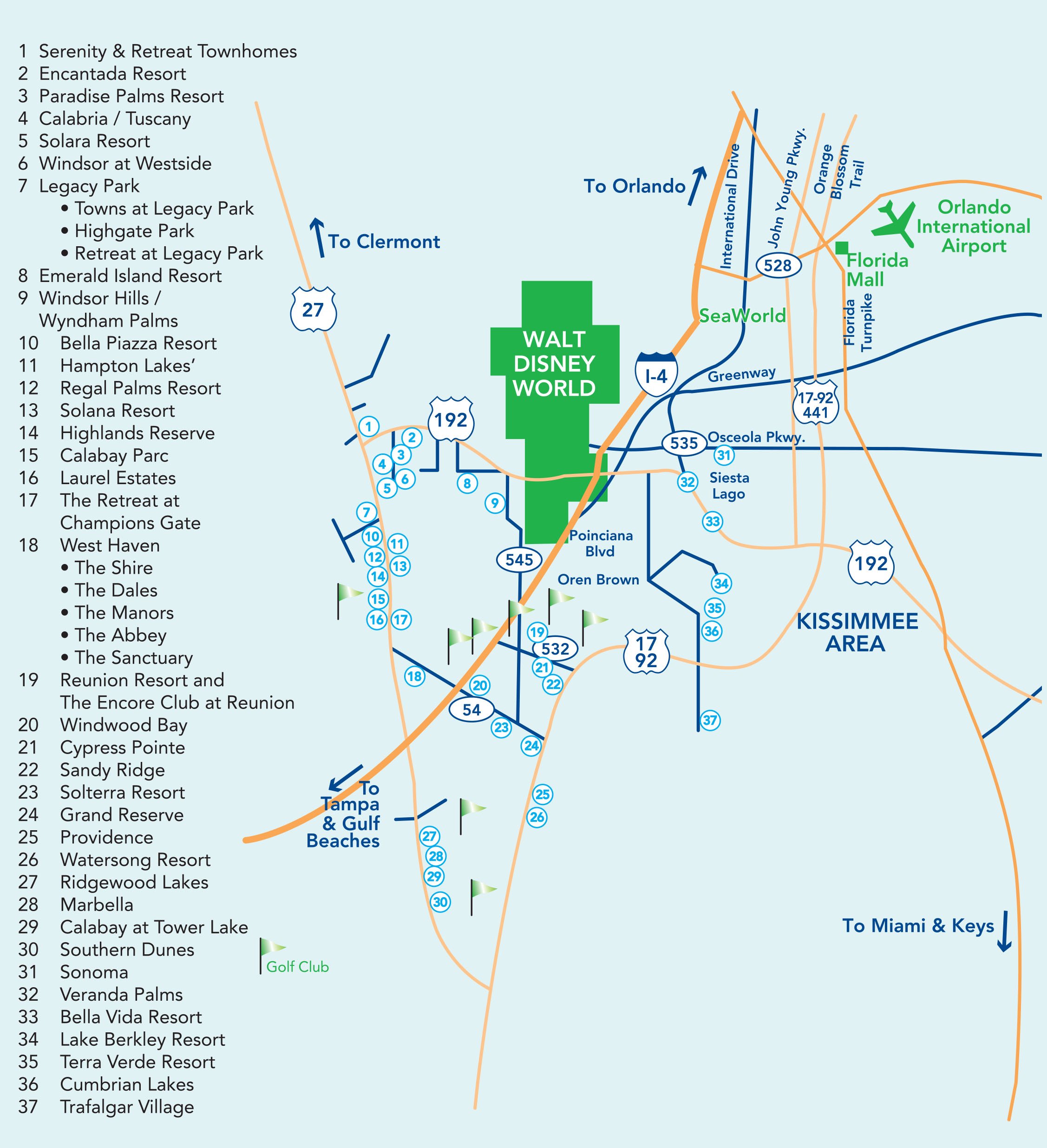 Map of Orlando Florida